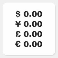 Custom Currency Symbol price stickers for business