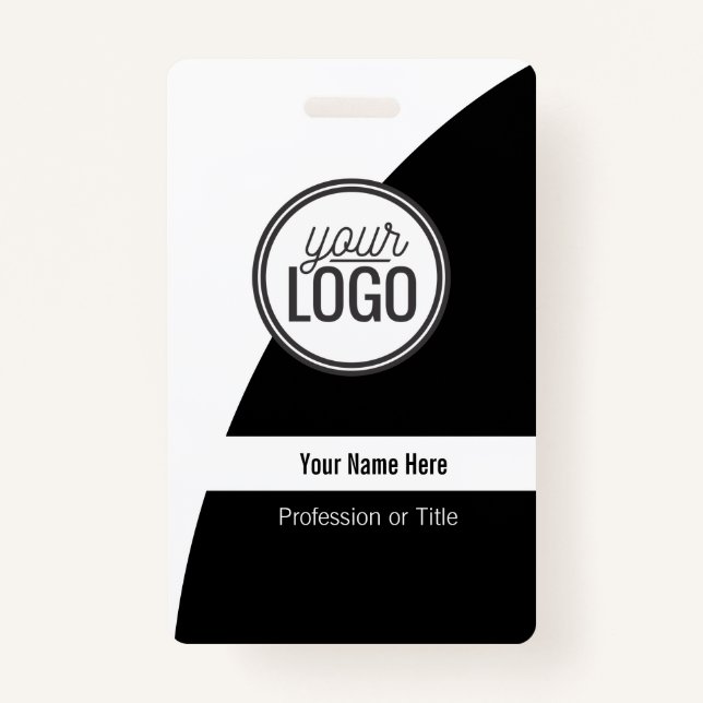 Custom Curved Colour Block Professional Name Badge ID Badge (Front)