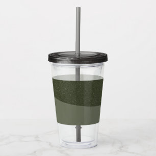 Custom Curved Diagonal Moss Green Acrylic Tumbler