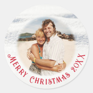 Custom Curved Text Christmas Photo Sticker