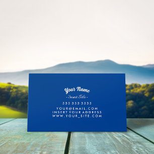 Custom Curved Text Deep Blue Business Card