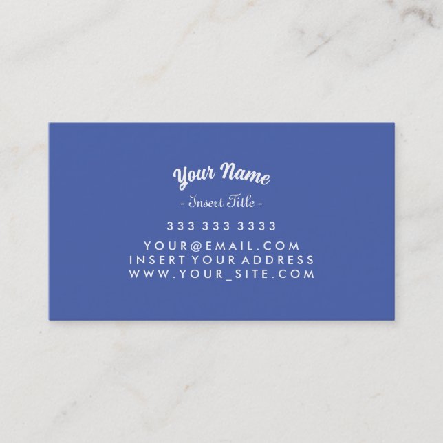 Custom Curved Text Medium Blue Business Card (Front)