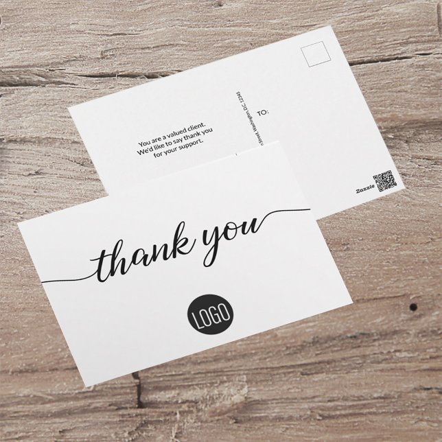 Custom Customer Appreciation Business template Postcard (Thank you business postcard with logo and custom message.)
