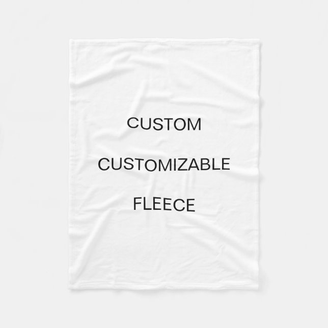 Custom Customisable Customise White Blank Fleece Blanket (Front)