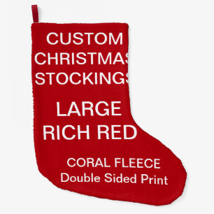 Custom Customisable Large RED Christmas Stocking