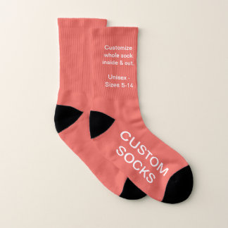 Custom Customisable Large Salmon Pink Socks