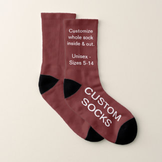 Custom Customisable Small Burgundy Red Socks