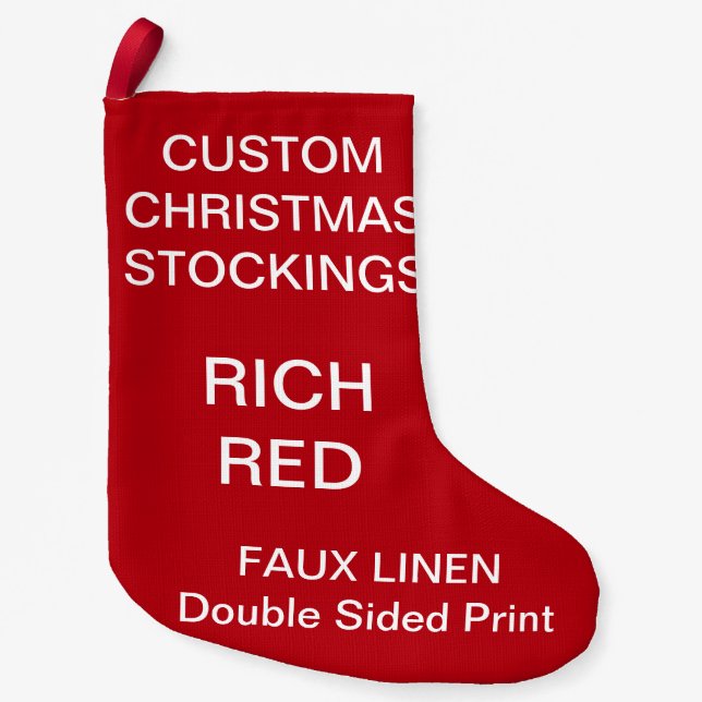Custom Customisable SMALL RED Christmas Stocking (Front)