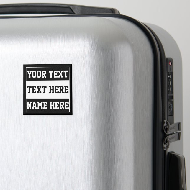 Custom customise name text personalise gift magnet (In Situ (Luggage))