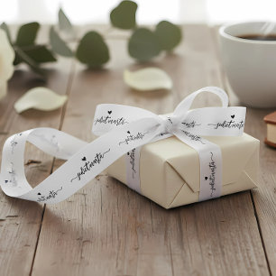 Custom cut and sew signature name satin tag ribbon