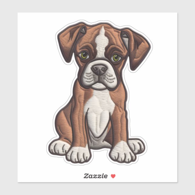 CUSTOM CUT Boxer Dog Digital Patch Sticker (Sheet)