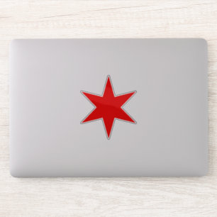 Custom Cut Chicago Flag Red 6-Pointed Star