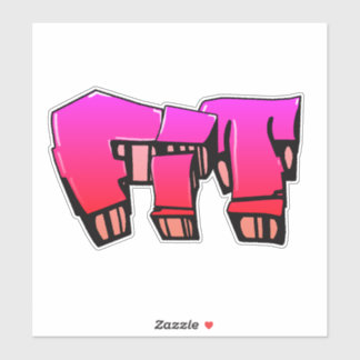 Custom-Cut "Fit" Graffiti Vinyl Sticker