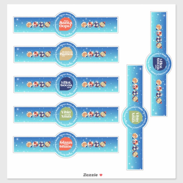 Custom-Cut Funny Holiday Stickers (Sheet)