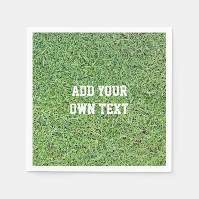 Custom Cut Grass Lawn Napkin (Front)