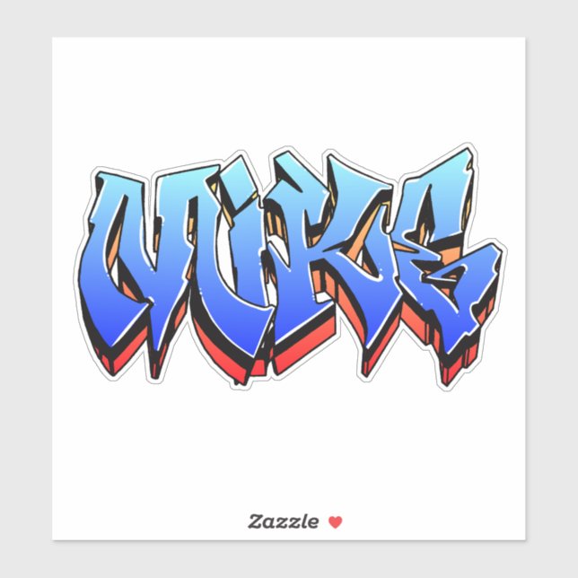 Custom-Cut "Mike" Graffiti Vinyl Sticker (Sheet)