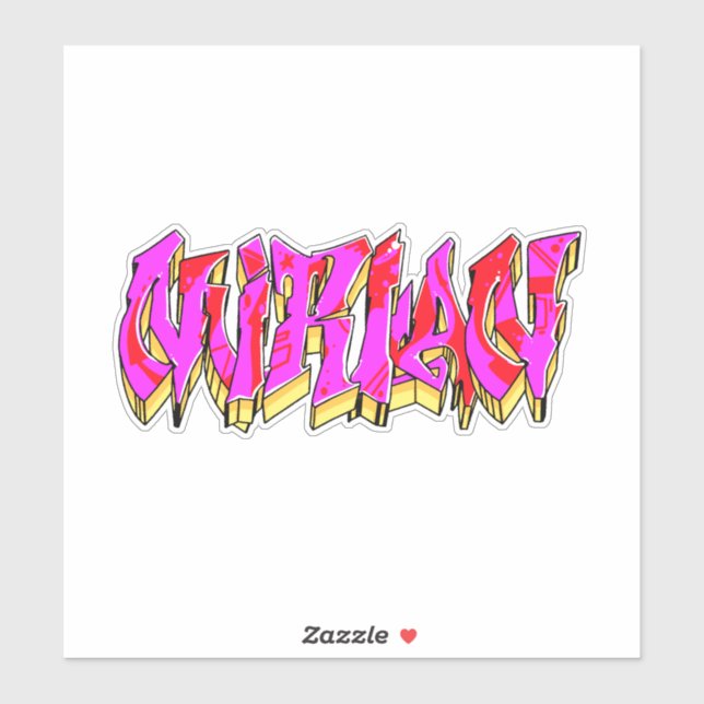 Custom-Cut "Mirian" Graffiti Vinyl Sticker (Sheet)