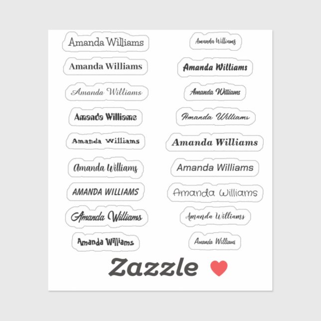 Custom Cut Name Stickers (Sheet)