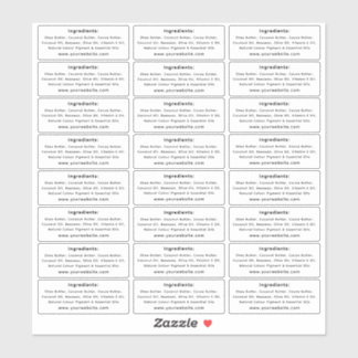 Custom-Cut Small Business Product Ingredient Vinyl