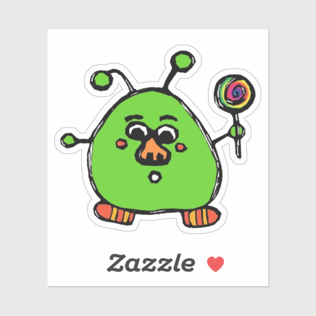 Custom-Cut Vinyl Sticker - Allen Alien (Sheet)