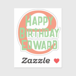 Custom-Cut Vinyl Sticker happy birthday teen