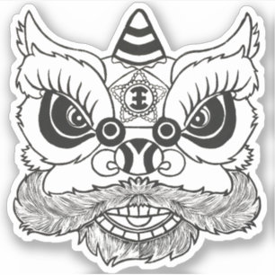 Custom-Cut Vinyl Sticker Lion Dance 舞獅