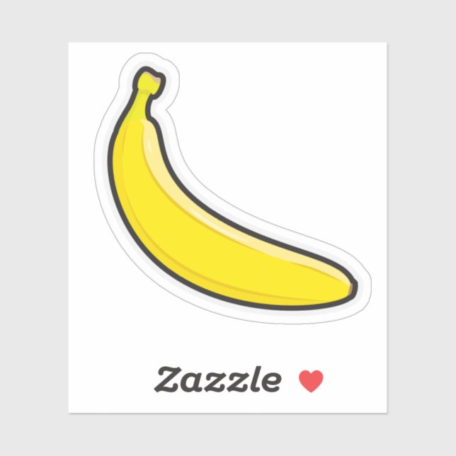 Custom-Cut Vinyl Sticker of a Banana (Sheet)