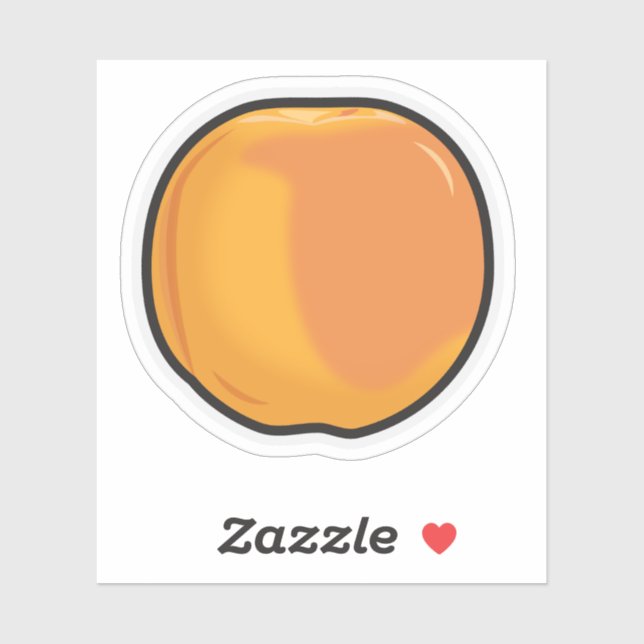 Custom-Cut Vinyl Sticker of a Peach (Sheet)