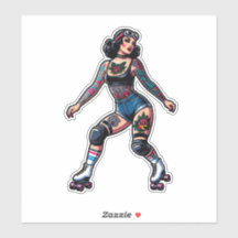 Custom-Cut Vinyl Sticker: Roller Girl