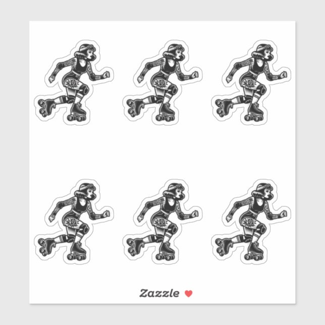 Custom-Cut Vinyl Sticker: Roller Girl (Sheet)