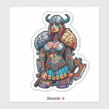 Custom-Cut Vinyl Sticker: Warrior Woman
