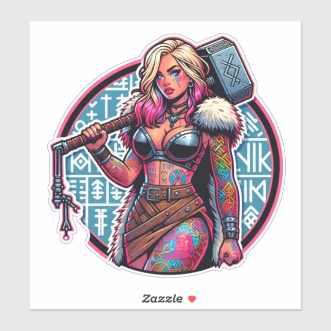 Custom-Cut Vinyl Sticker: Warrior Woman (Sheet)