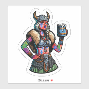Custom-Cut Vinyl Sticker: Warrior Woman