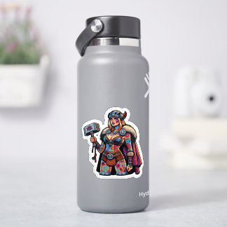 Custom-Cut Vinyl Sticker: Warrior Woman