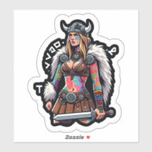 Custom-Cut Vinyl Sticker: Warrior Woman
