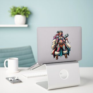 Custom-Cut Vinyl Sticker: Warrior Woman