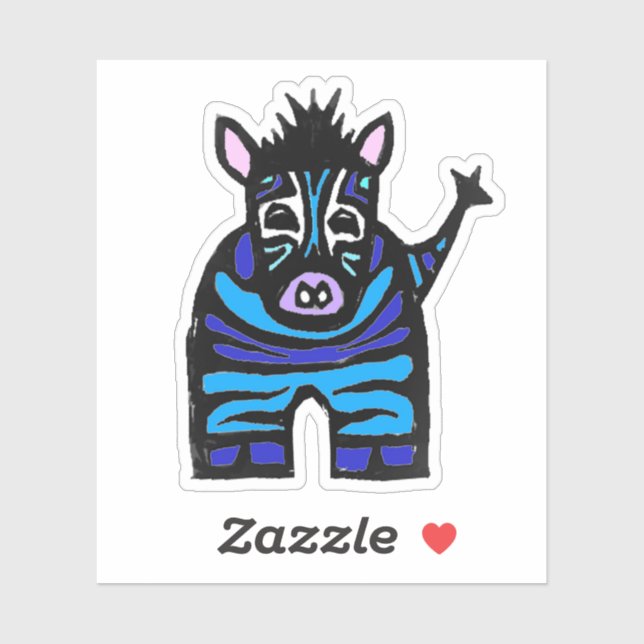 Custom-Cut Vinyl Sticker - Zander Zebra (Sheet)