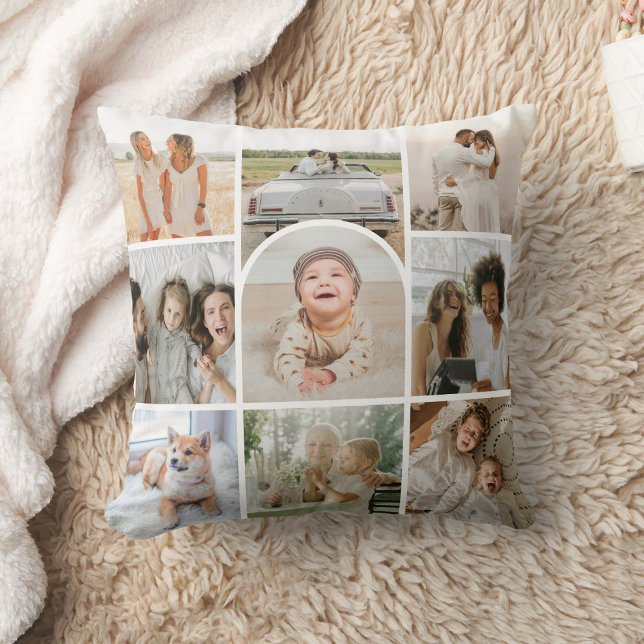 Custom Cute 9 Photos Collage Arch Cushion (Creator Uploaded)