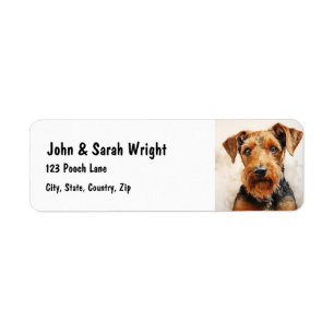 Custom Cute Airdale Terrier  Dog Address Label Return Address Label