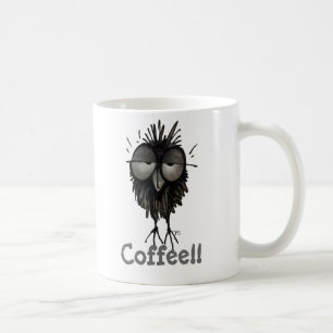 Custom Cute and Funny Sleepy Owl Saying Coffee! Coffee Mug