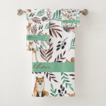 Custom Cute Animal Kid's Room Decor Bath Towel Set