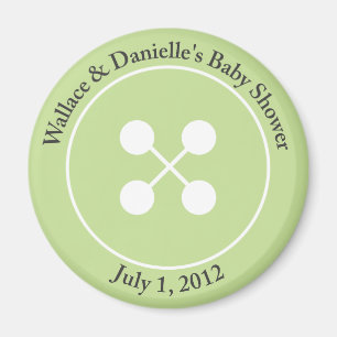 Custom Cute as a Button Baby Shower Magnet Favour