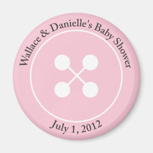 Custom Cute as a Button Baby Shower Magnet Favour