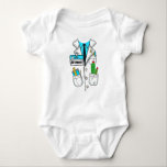 Custom Cute Baby Botanist Badge Science Lab Coat Baby Bodysuit<br><div class="desc">Dress your little one in adorable scientific style with our Custom Future Baby Scientist Name Tag Lab Coat bodysuit. This unique baby bodysuit features a mini lab coat design complete with a customisable name tag, making your baby the star scientist in the making. Customise with baby's name or with field...</div>