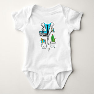 Custom Cute Baby Botanist Badge Science Lab Coat Baby Bodysuit