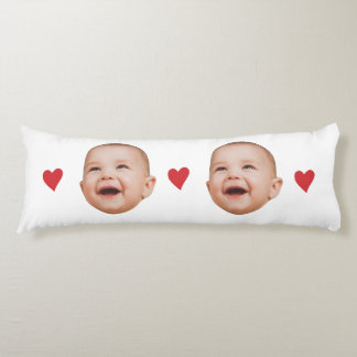 Custom Cute Baby Face One Photo Body Cushion