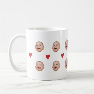 Custom Cute Baby Face One Photo Mug