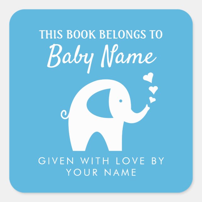 Custom cute baby shower bookplate sticker labels (Front)
