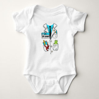 Custom Cute Baby Zoologist Badge Science Lab Coat Baby Bodysuit