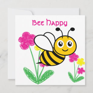Custom Cute Bee Happy  Holiday Card